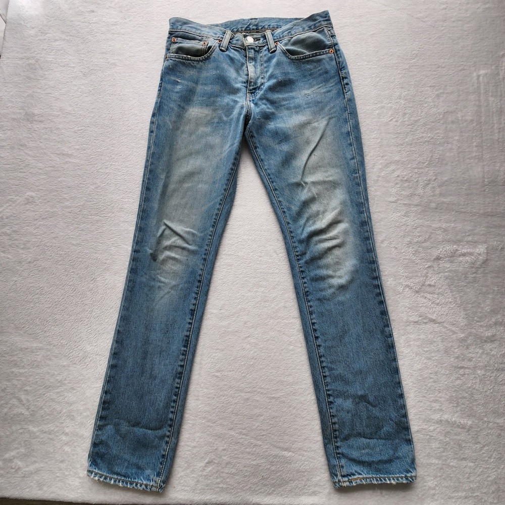 Levis 511 Slim Fit Jeans Mens 31W 32L Blue Denim Distressed Casual Workwear‎
